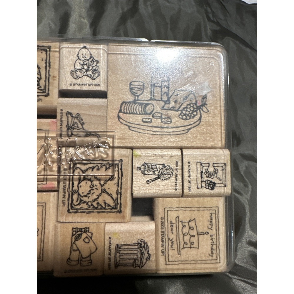 Stampin' Up! Stampin' Stamping Set Used Mixed Set 15 Stamps All Occasions Xmas - Picture 7 of 8